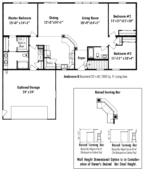 Unibilt Anderson B Floorplan D&W Homes