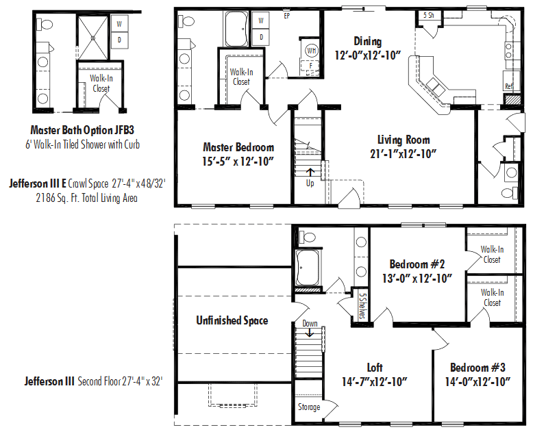 Unibilt Jefferson III E Floorplan Unibilt Jefferson III E Floorplan